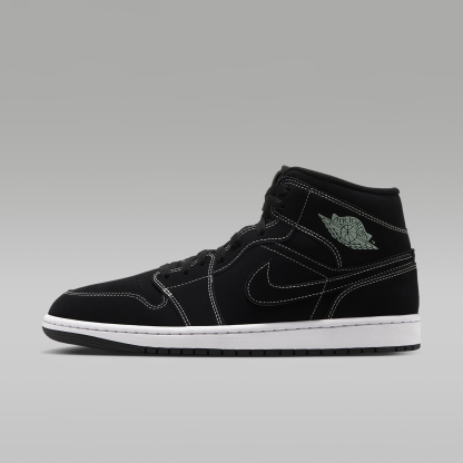 Air Jordan 1 Mid - Μαύρο/Μαύρο/Pistachio Frost - 1