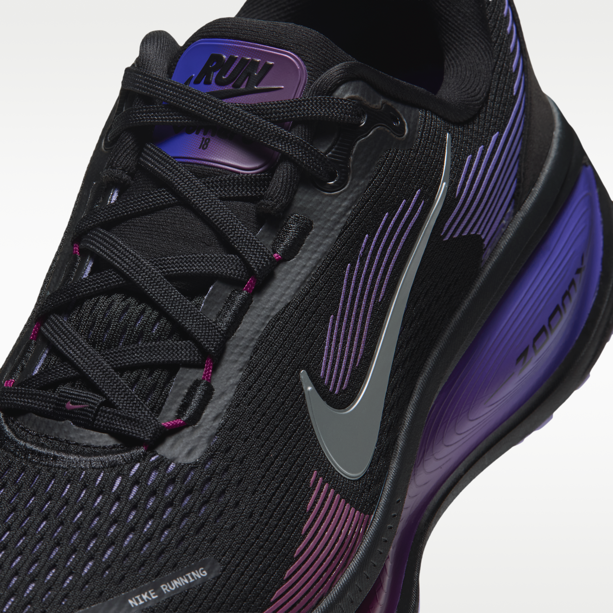 Nike Vomero 18 - Μαύρο/Persian Violet/True Berry/Metallic Silver - 7
