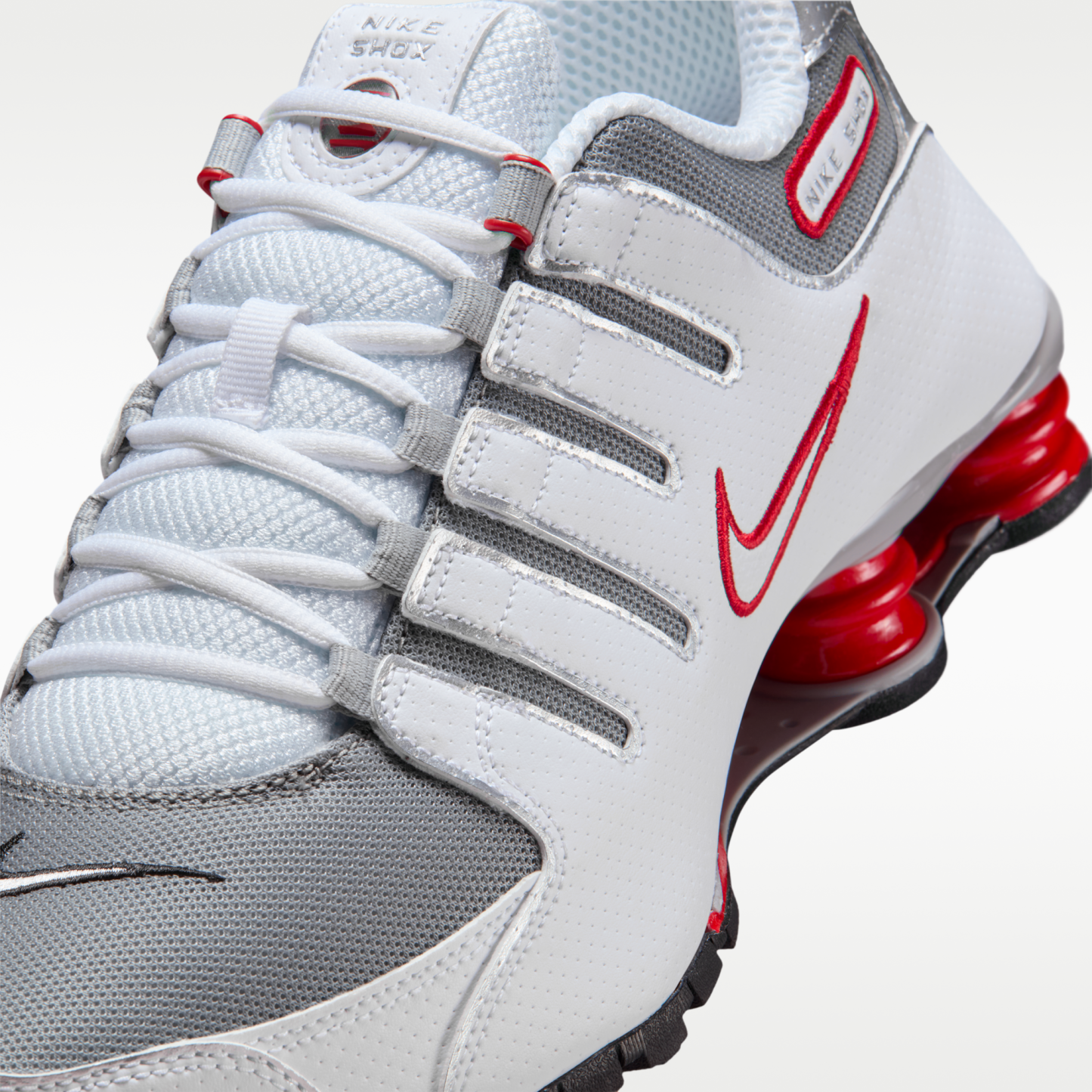 Nike Shox NZ - Λευκό/Sport Red/Cool Grey/Metallic Silver - 7