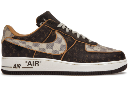 Nithtke Aithtr Force 1 Low Louithts Vuithttton Monogram Brown Damithter Azur