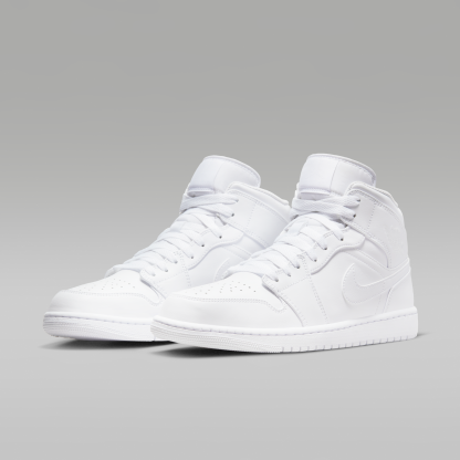 Air Jordan 1 Mid - Λευκό/Λευκό/Λευκό - 5