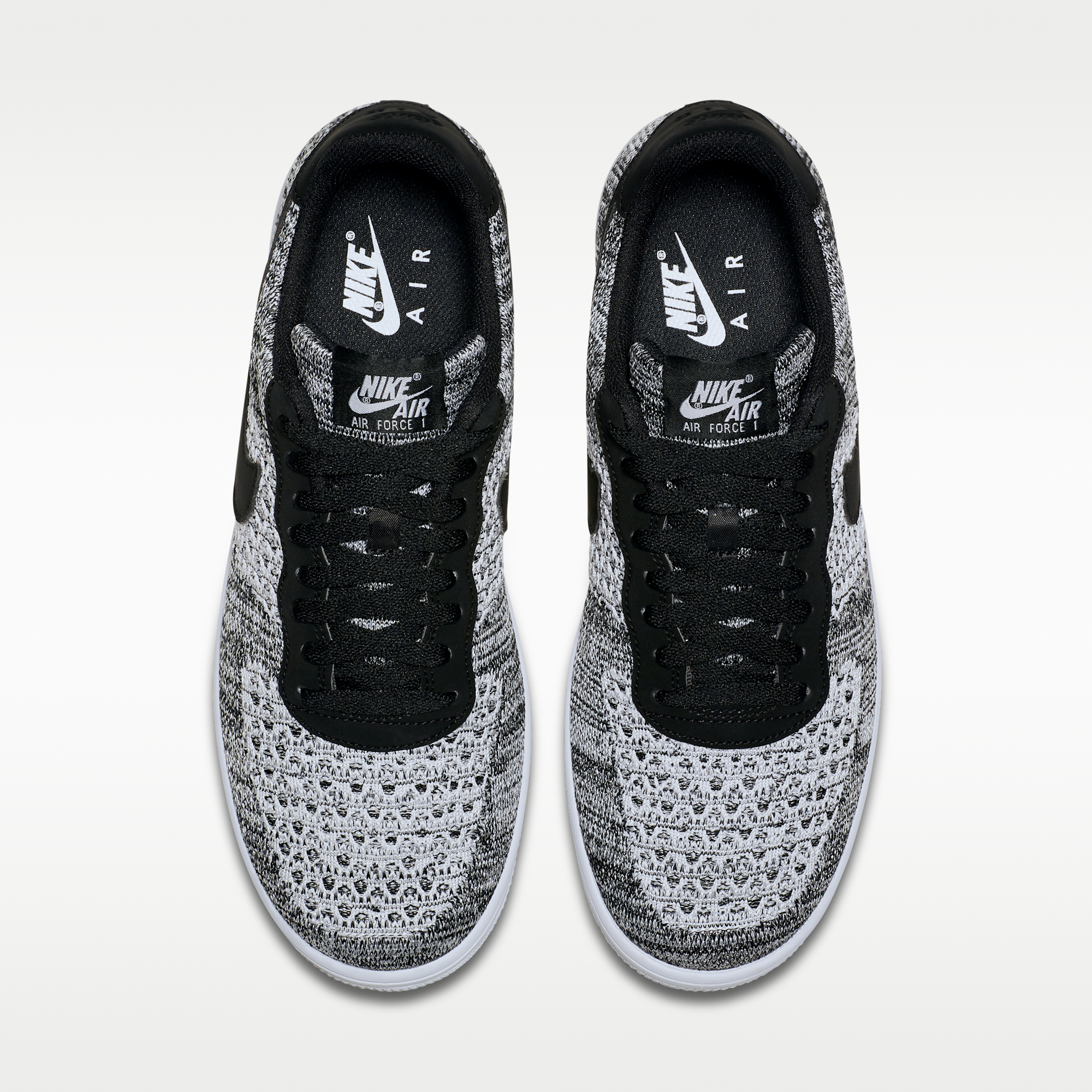 Nike Air Force 1 Flyknit 2.0 - Μαύρο/Μαύρο/Λευκό/Pure Platinum - 4