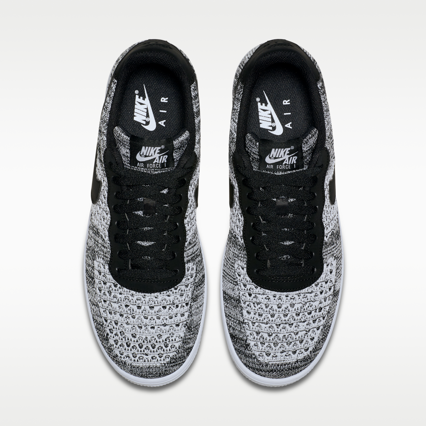 Nike Air Force 1 Flyknit 2.0 - Μαύρο/Μαύρο/Λευκό/Pure Platinum - 4