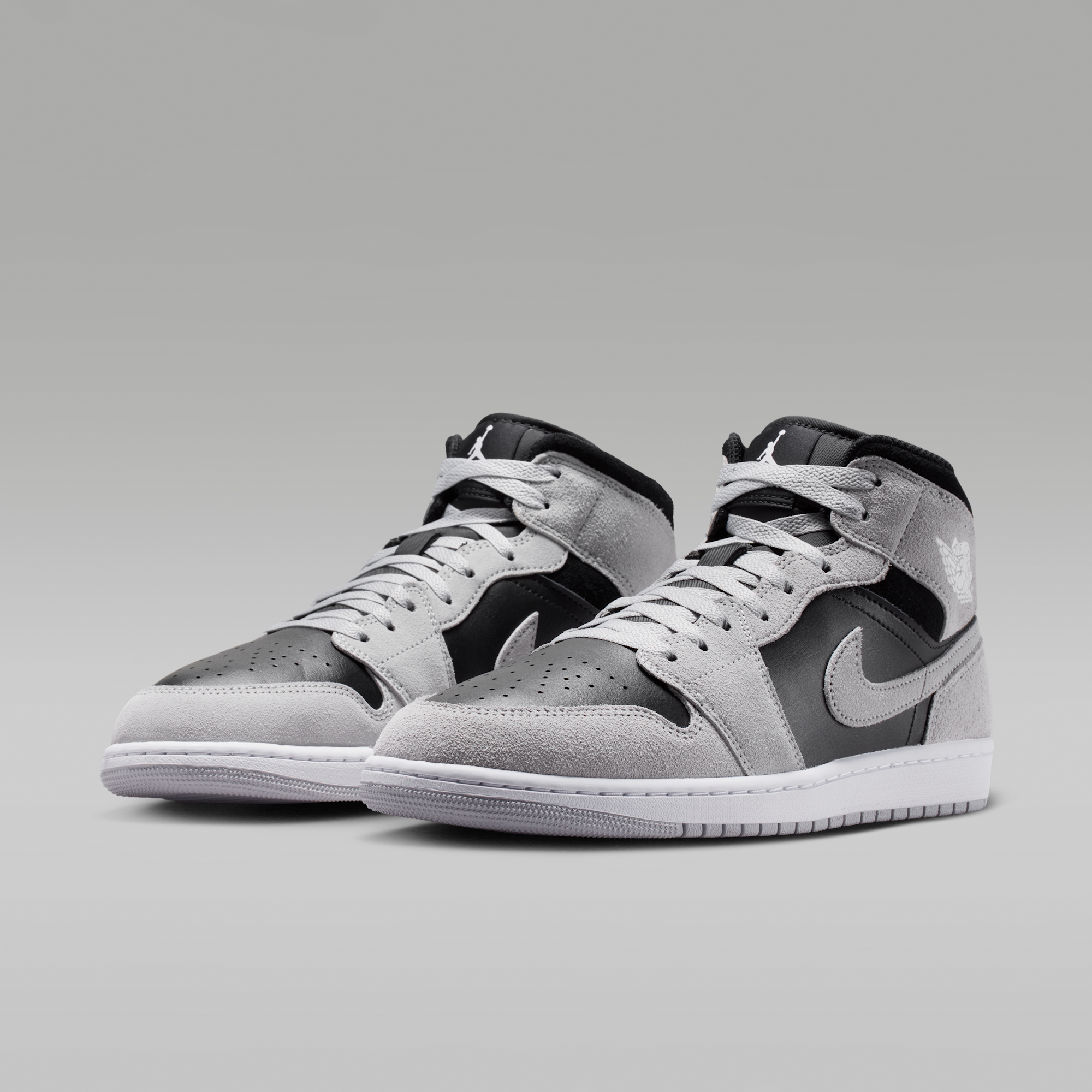 Air Jordan 1 Mid - Light Smoke Grey/Μαύρο/Λευκό - 5