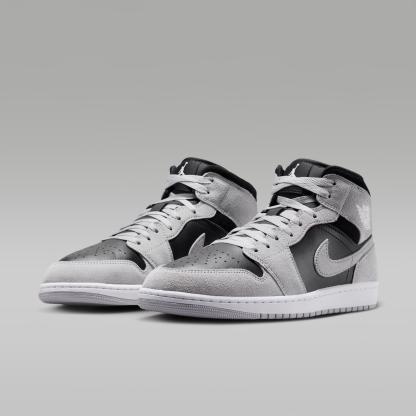 Air Jordan 1 Mid - Light Smoke Grey/Μαύρο/Λευκό - 5