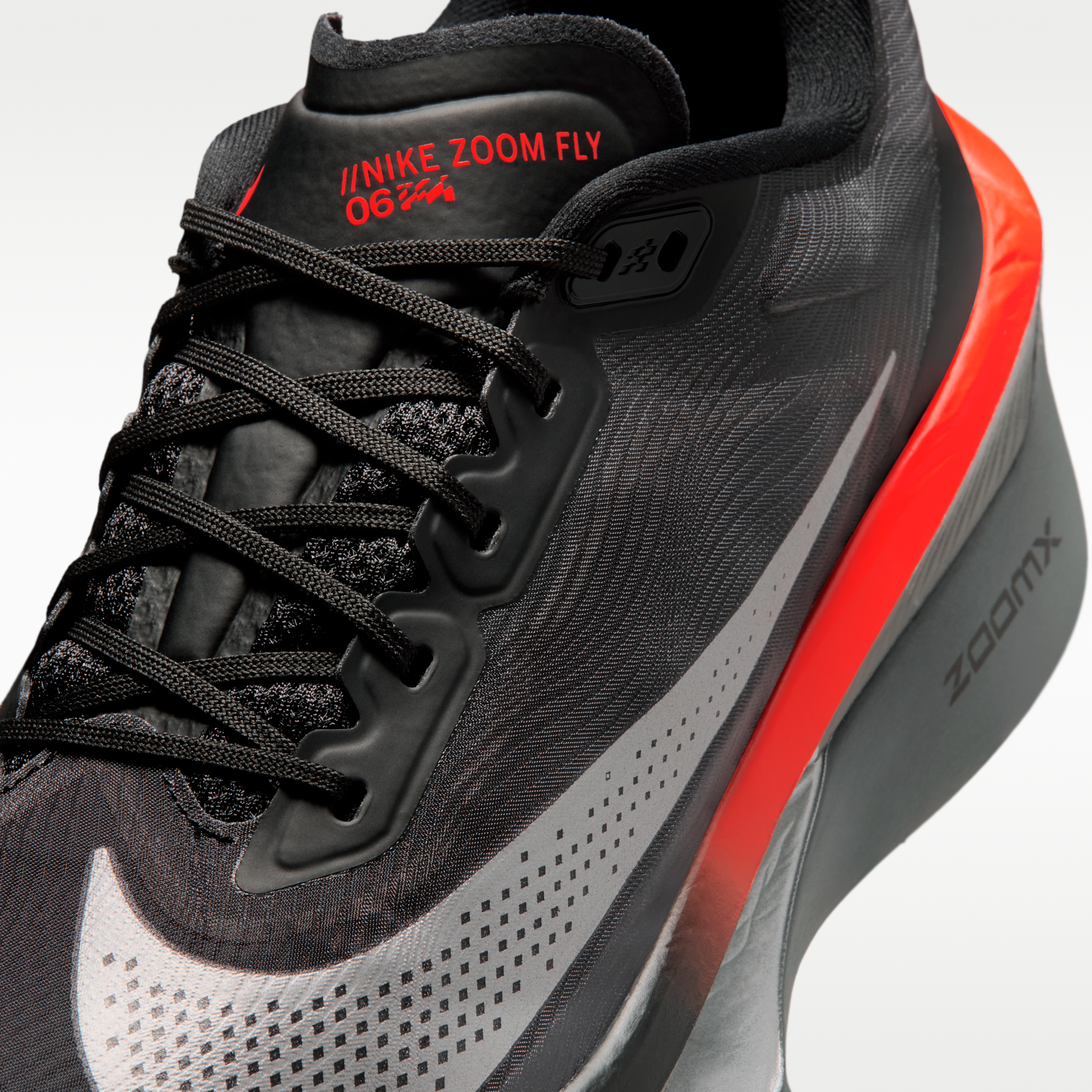 Nike Zoom Fly 6 - Μαύρο/Bright Crimson/Wolf Grey/Metallic Silver - 7