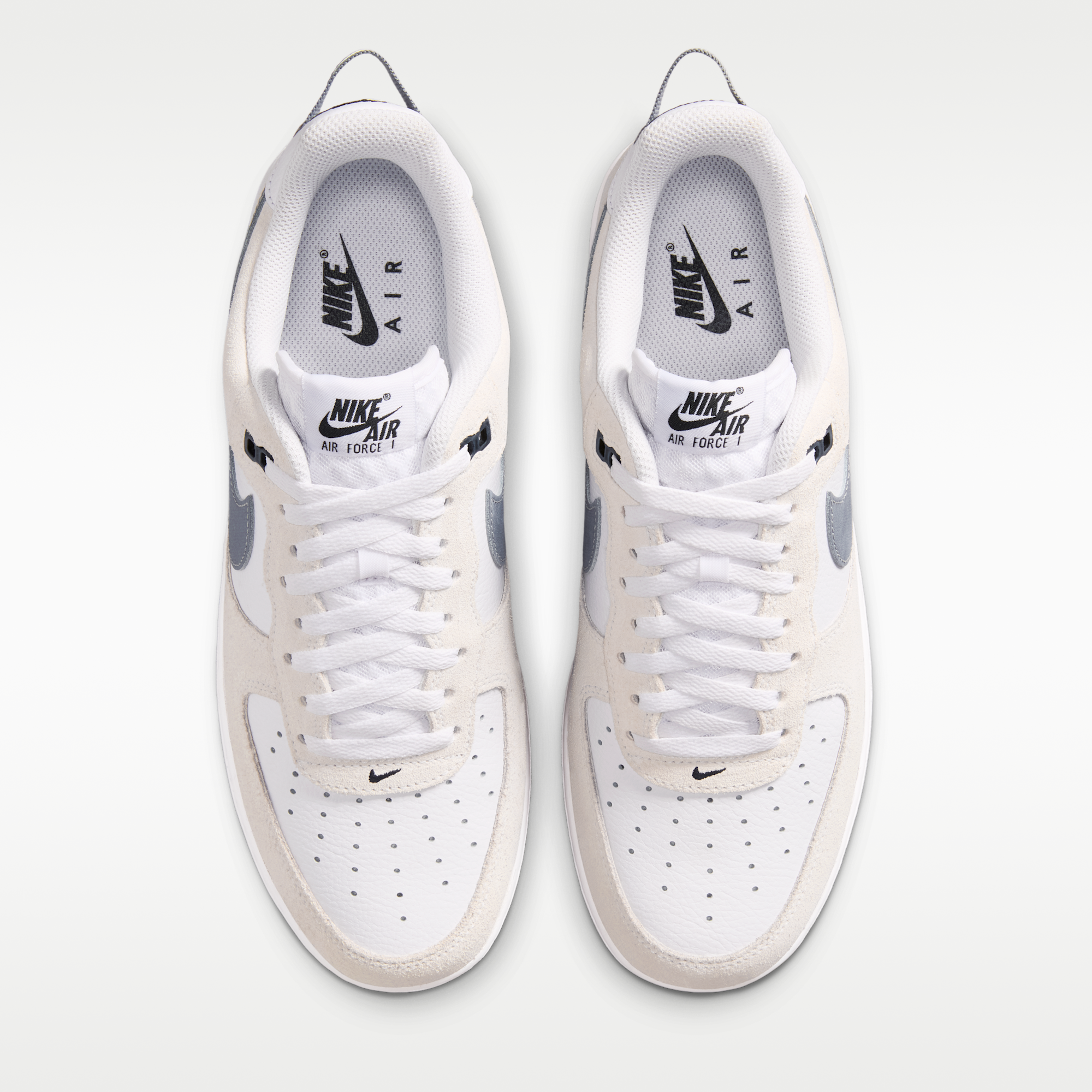 Nike Air Force 1 '07 LV8 - Λευκό/Μαύρο/Cool Grey/Metallic Cool Grey - 4