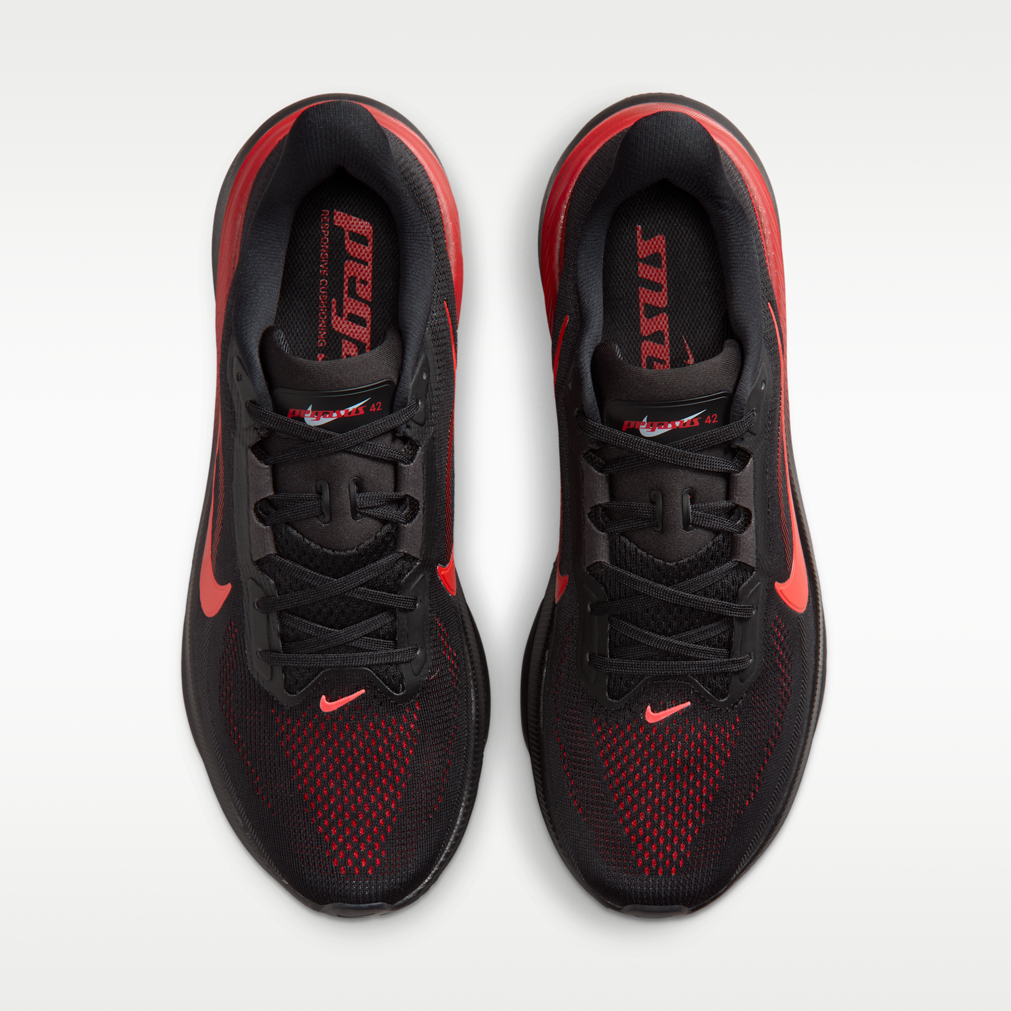 Nike Pegasus 42 - Μαύρο/University Red/Wolf Grey/Bright Crimson - 4