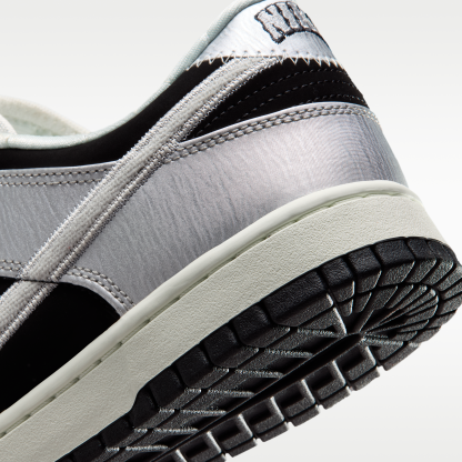 Nike Dunk Low Retro - Metallic Silver/Μαύρο/Sail/Metallic Silver - 8