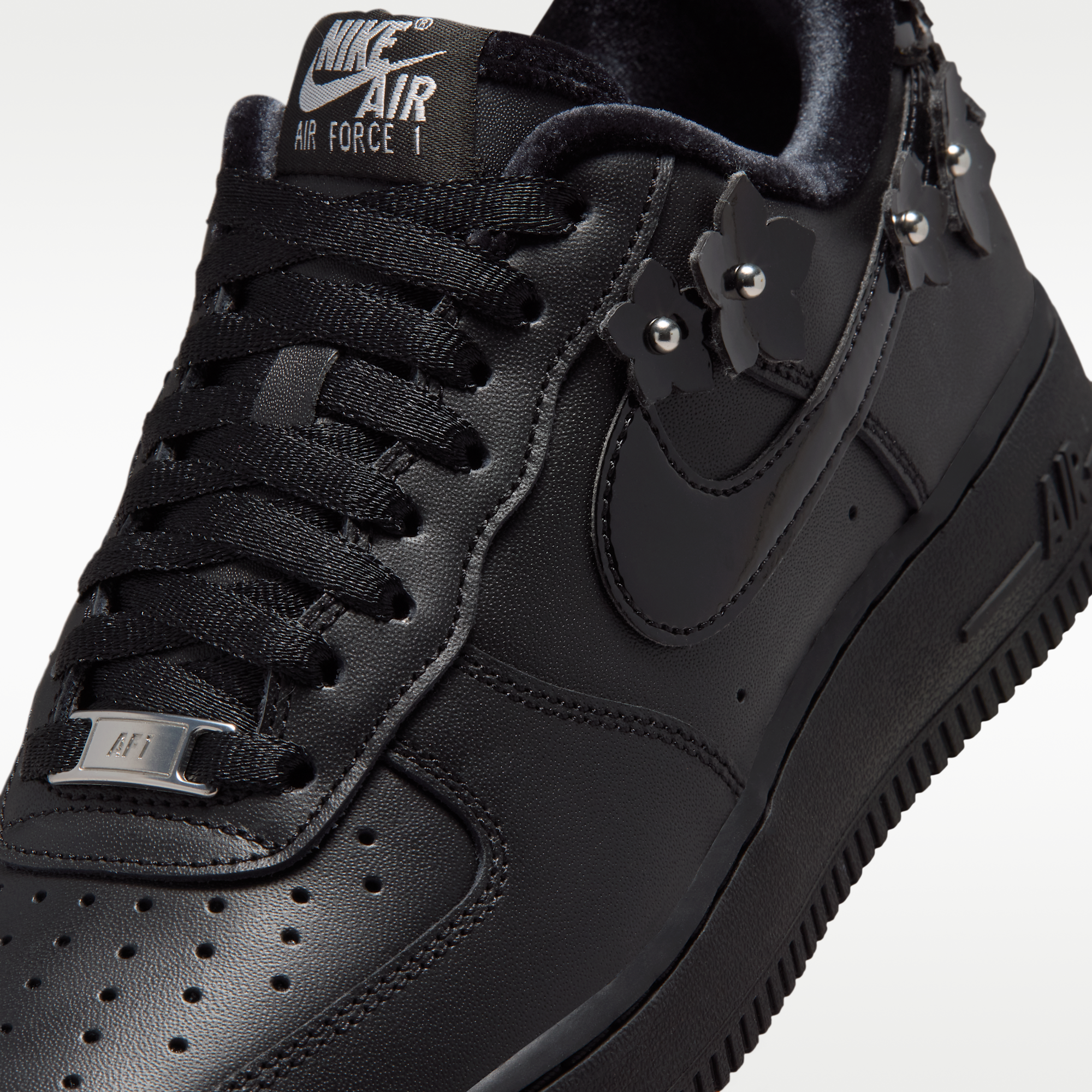 Nike Air Force 1 '07 "Florette" - Μαύρο/Off Noir/Metallic Silver/Μαύρο - 7