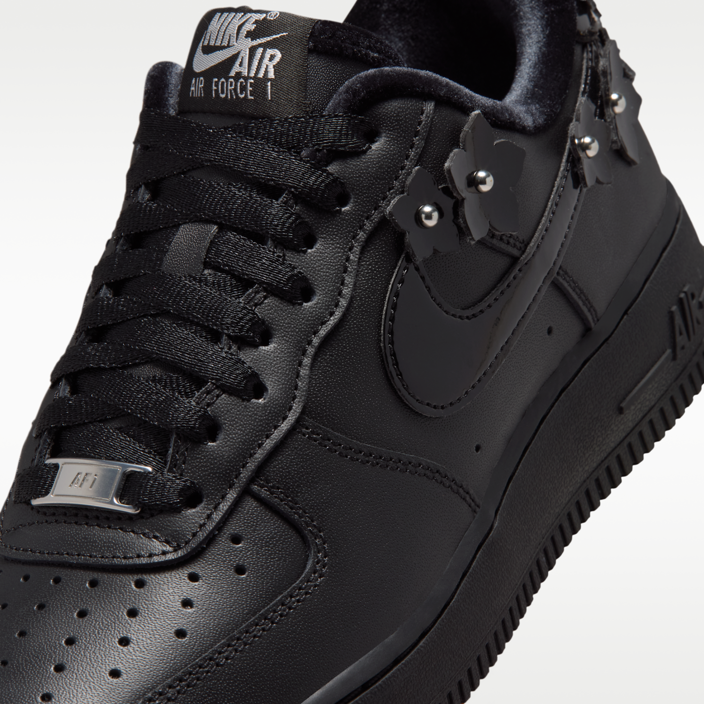 Nike Air Force 1 '07 "Florette" - Μαύρο/Off Noir/Metallic Silver/Μαύρο - 7