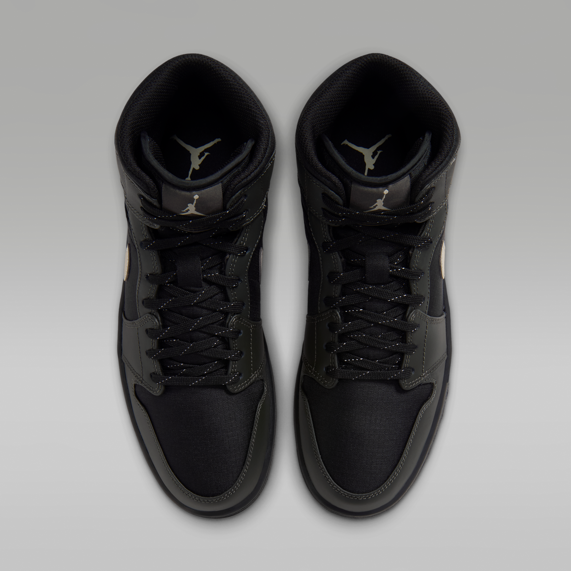 Air Jordan 1 Mid Utility - Μαύρο/Spruce Fog/Reflect Silver/Newsprint - 4