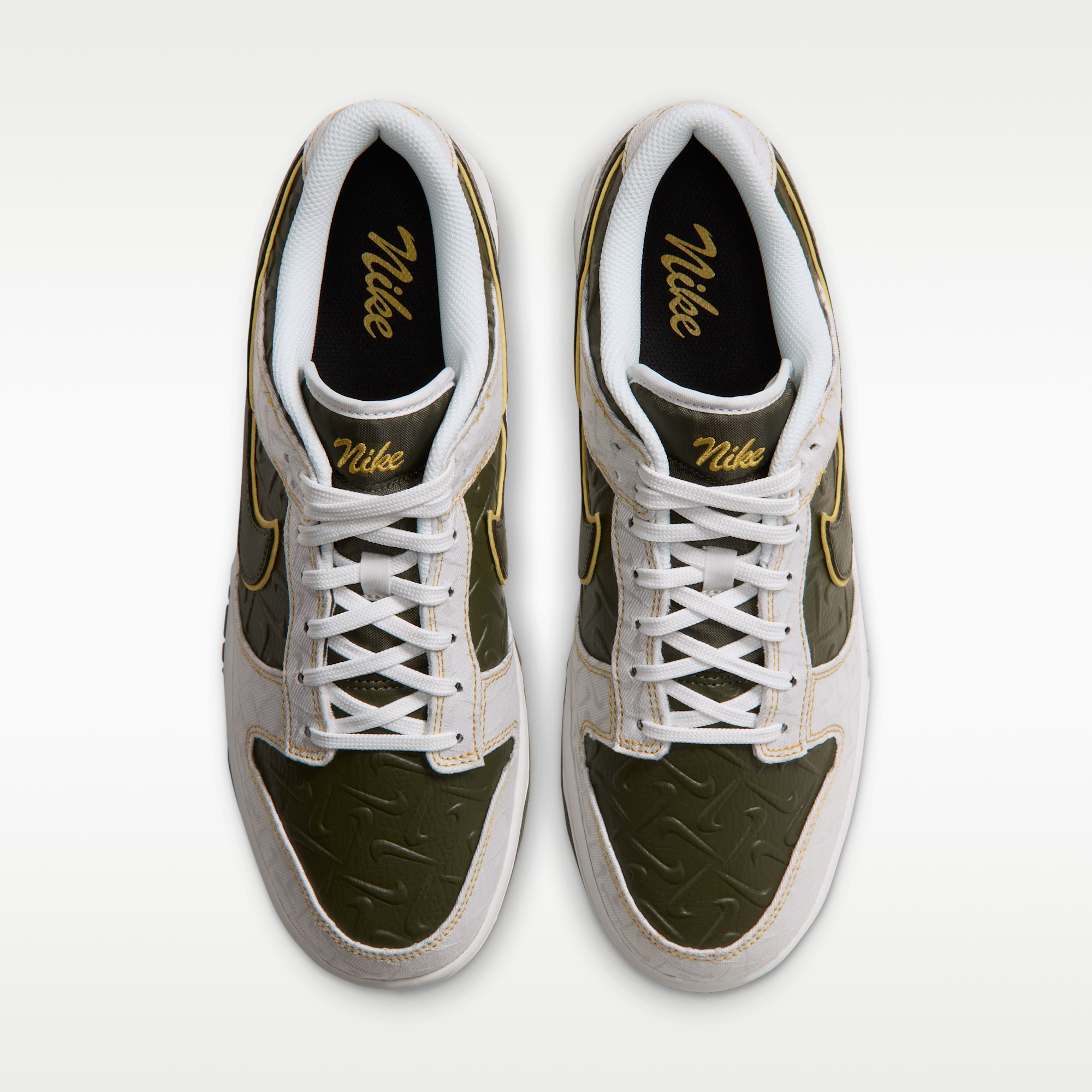 Nike Dunk Low Retro SE Leather/Suede - Summit White/Yellow Ochre/Cargo Khaki - 4