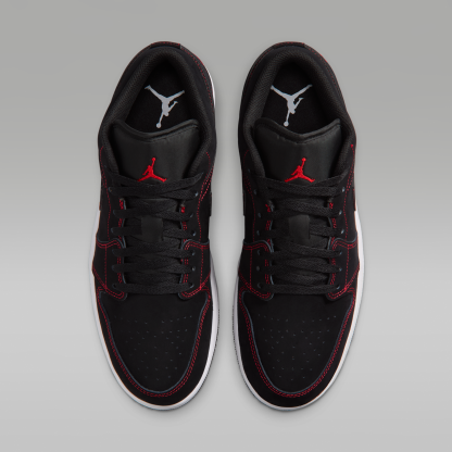 Air Jordan 1 Low - Μαύρο/Λευκό/University Red - 4
