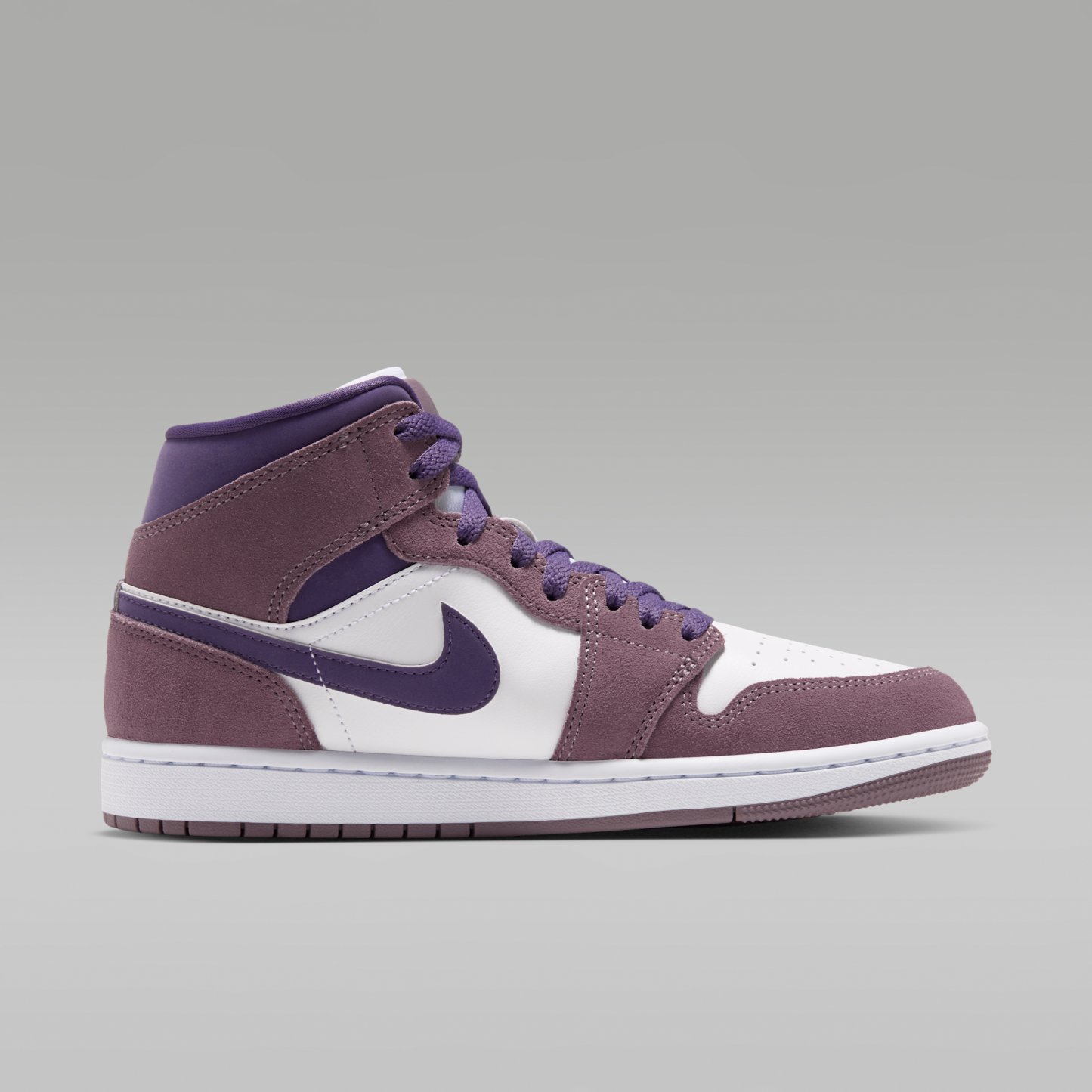 Air Jordan 1 Mid - Purple Smoke/Λευκό/Canyon Purple - 3