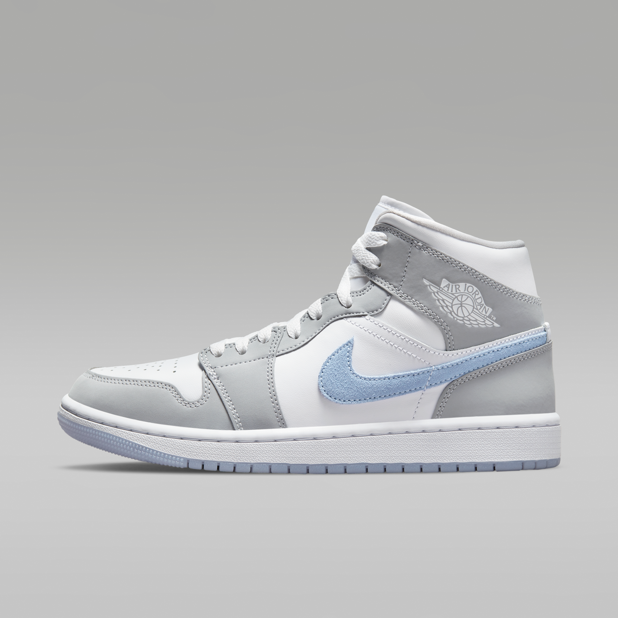 Air Jordan 1 Mid - Λευκό/Wolf Grey/Aluminum - 1