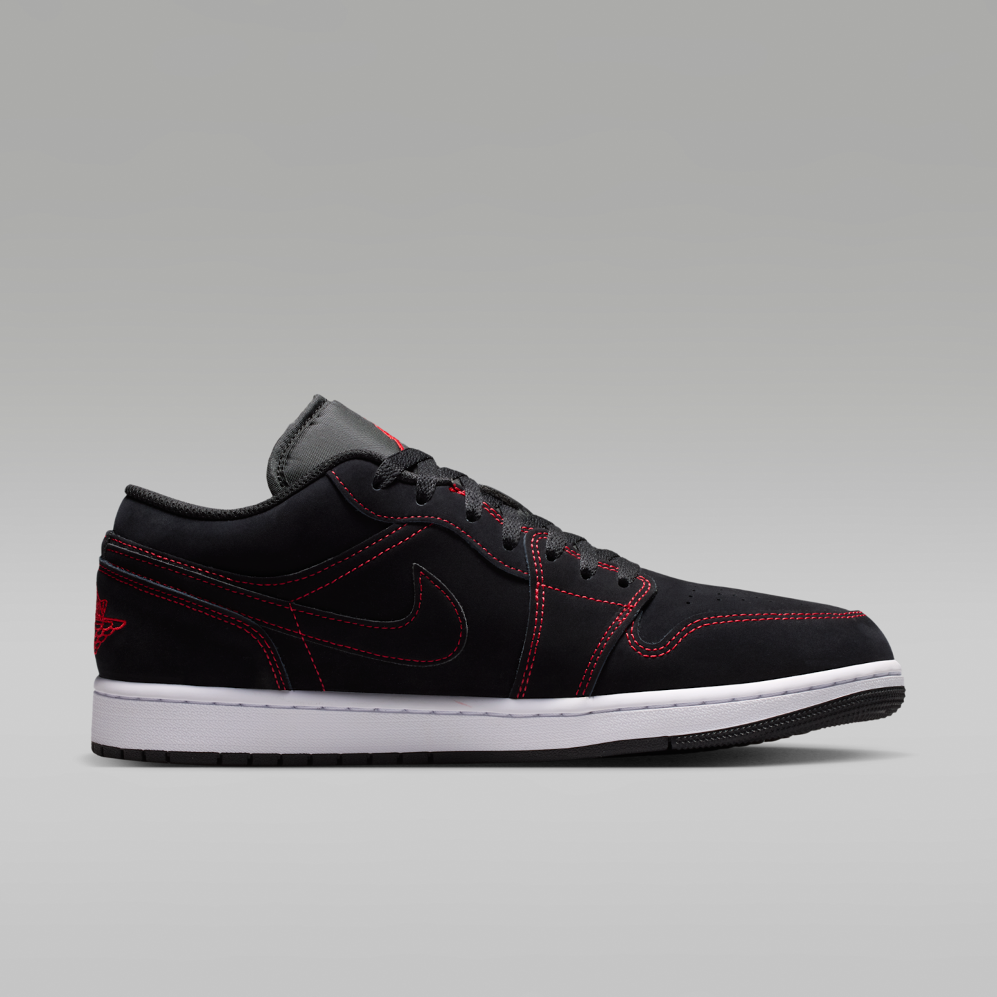 Air Jordan 1 Low - Μαύρο/Λευκό/University Red - 3