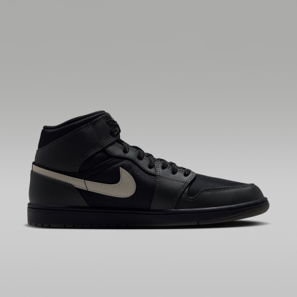 Air Jordan 1 Mid Utility - Μαύρο/Spruce Fog/Reflect Silver/Newsprint - 3