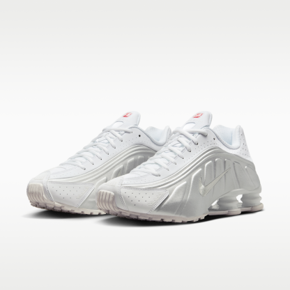 Nike Shox R4 - Λευκό/Λευκό/Bright Crimson/Metallic Silver - 5