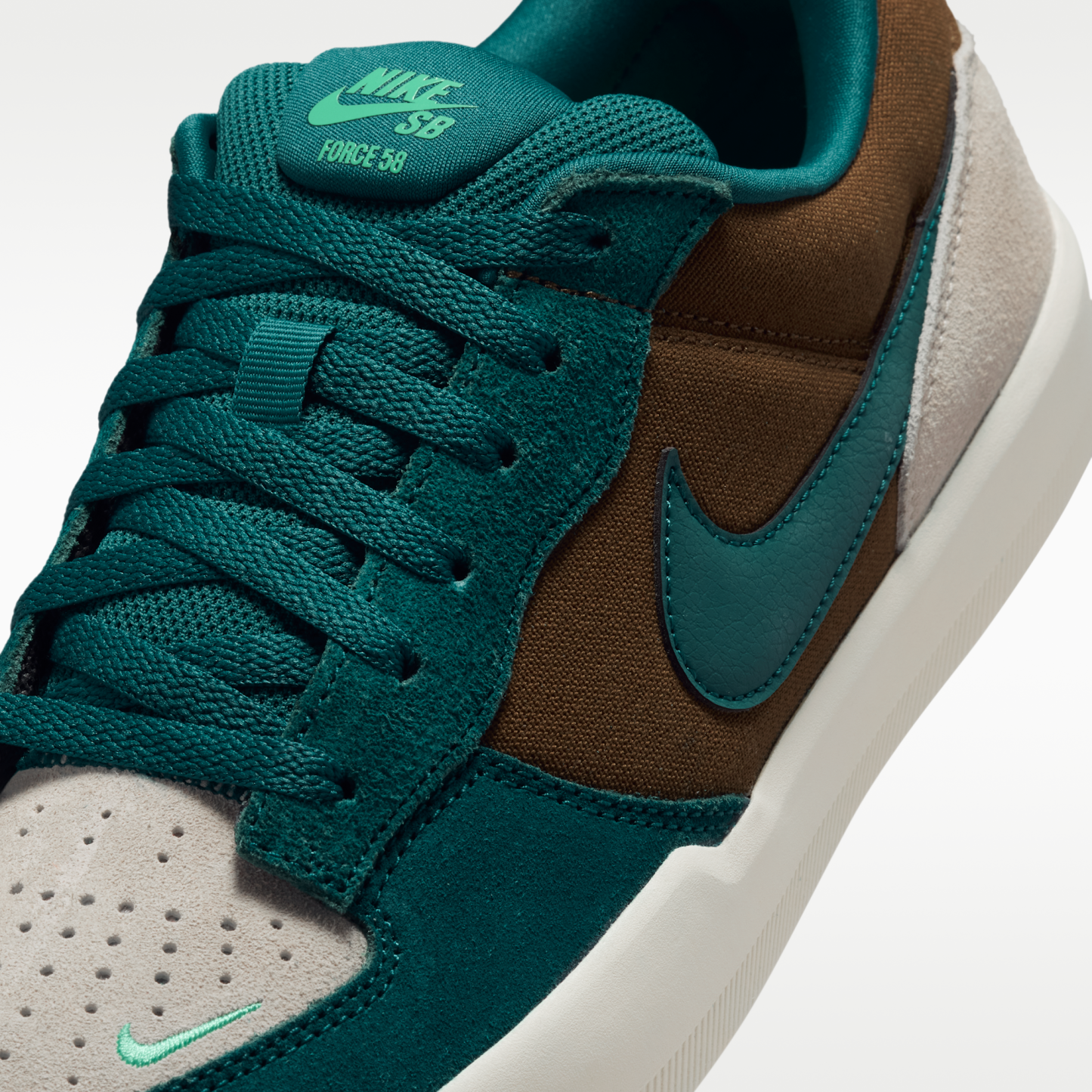 Nike SB Force 58 - Mosswood Brown/Light Orewood Brown/Sail/Geode Teal - 7