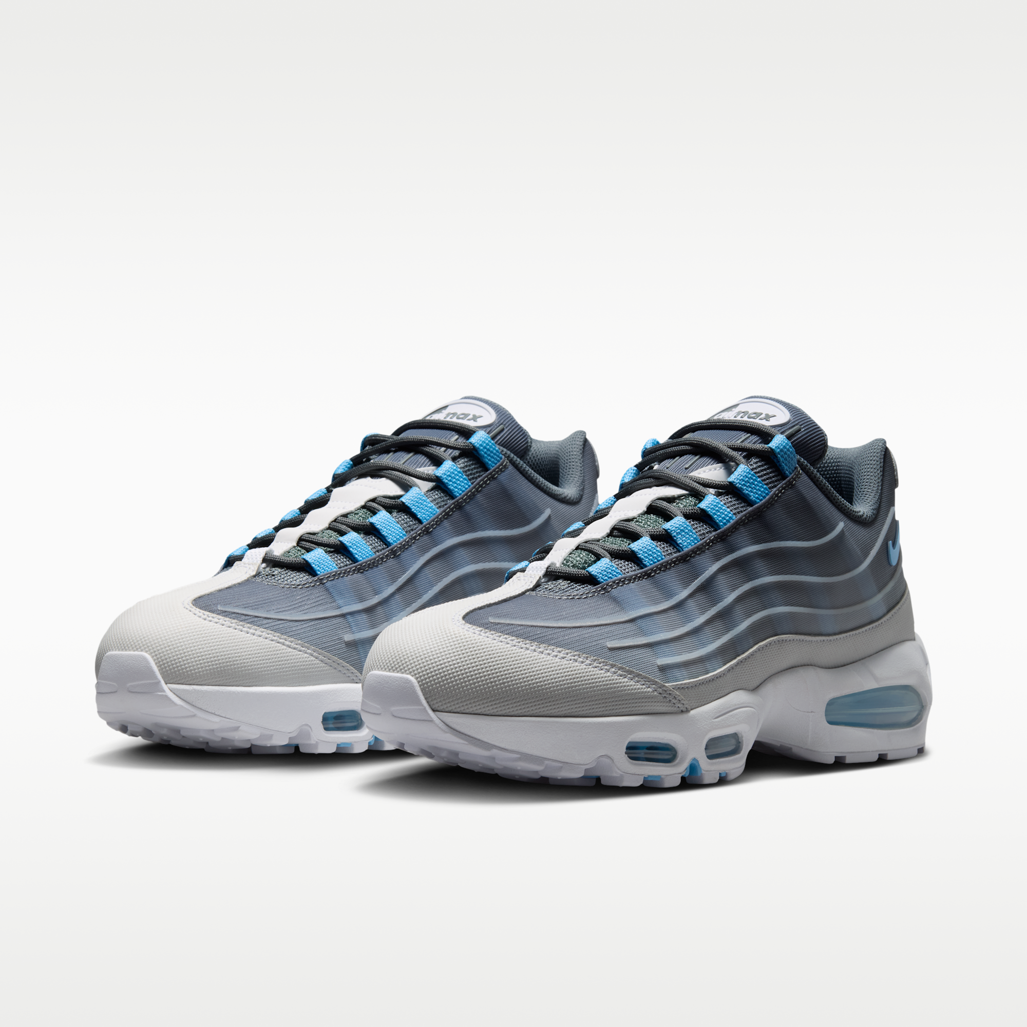 Nike Air Max 95 Big Bubble Tech - Smoke Grey/Λευκό/Μαύρο/Football Blue - 5