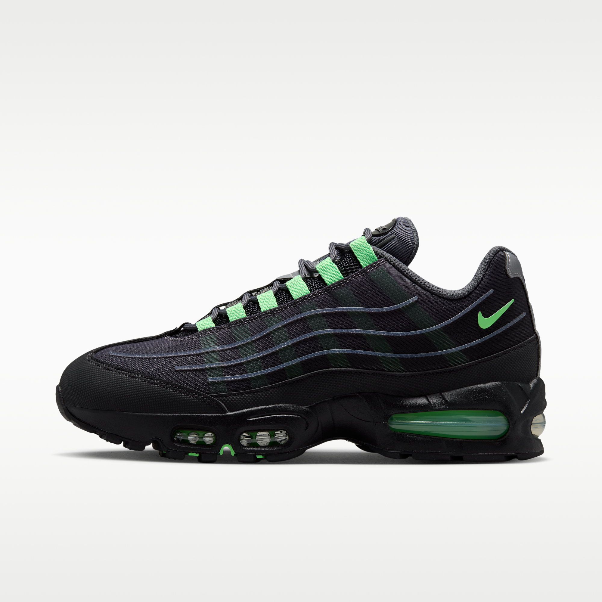 Nike Air Max 95 Big Bubble Tech - Iron Grey/Μαύρο/Metallic Silver/Illusion Green - 1