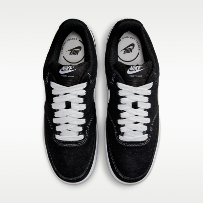 Nike Court Vision Low FL - Μαύρο/Λευκό - 4