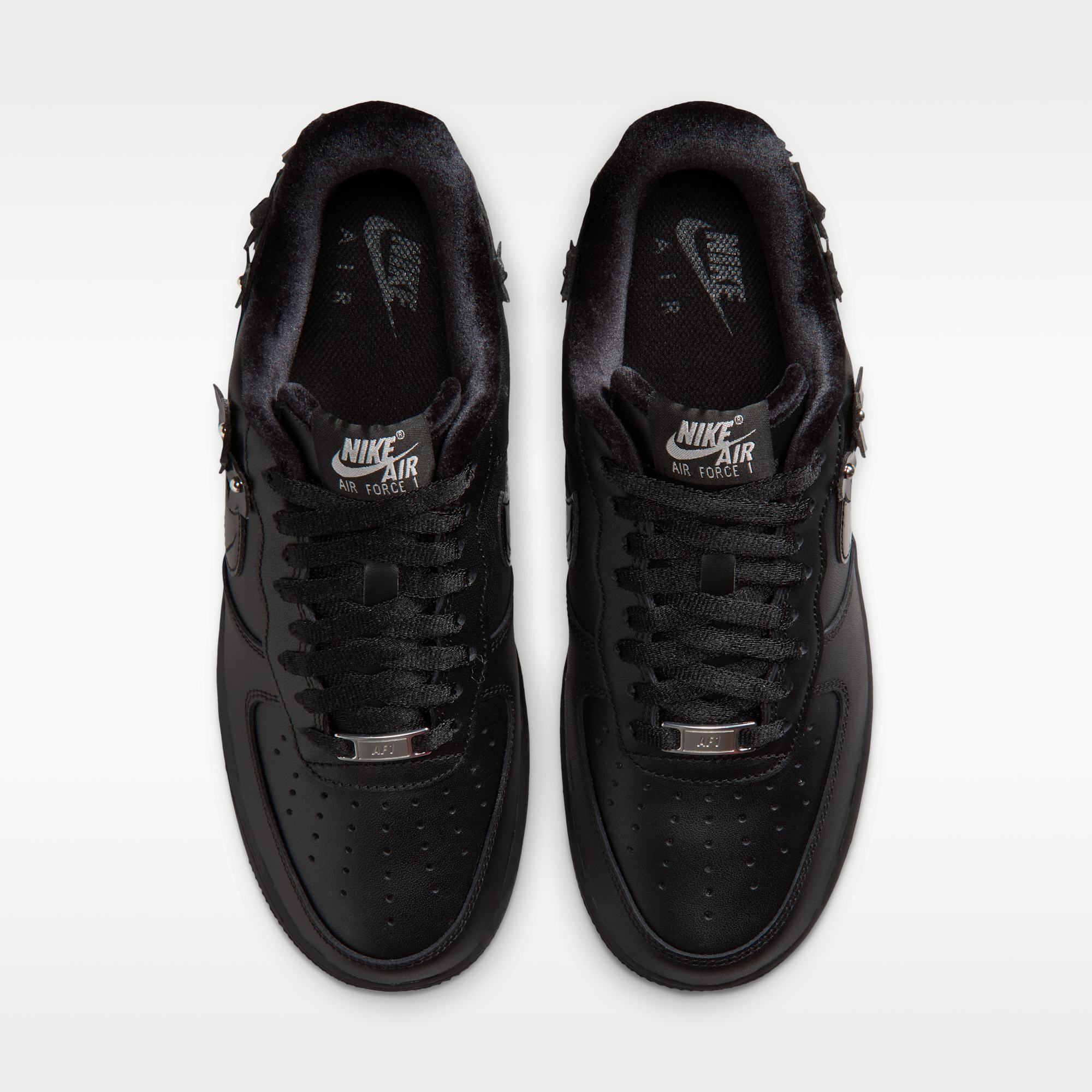 Nike Air Force 1 '07 "Florette" - Μαύρο/Off Noir/Metallic Silver/Μαύρο - 4