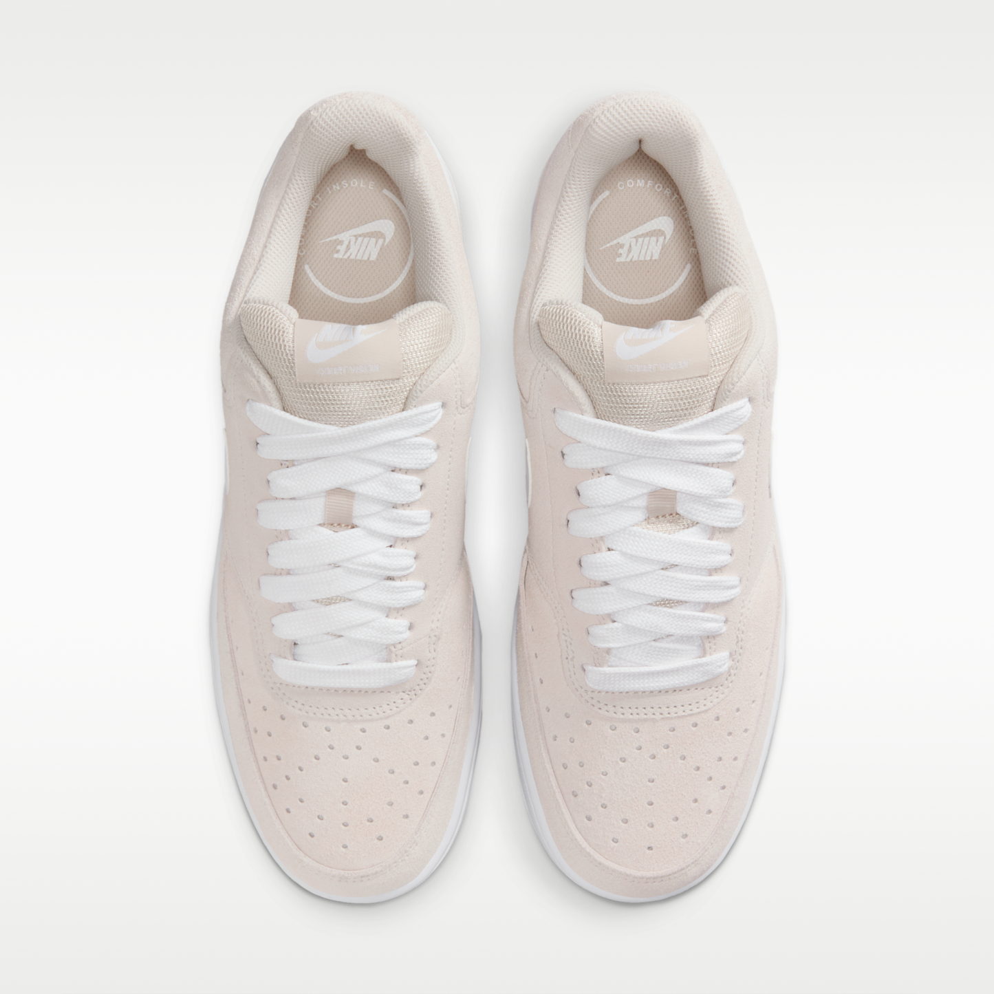 Nike Court Vision Low FL - Light Orewood Brown/Gum Medium Brown/Λευκό - 4