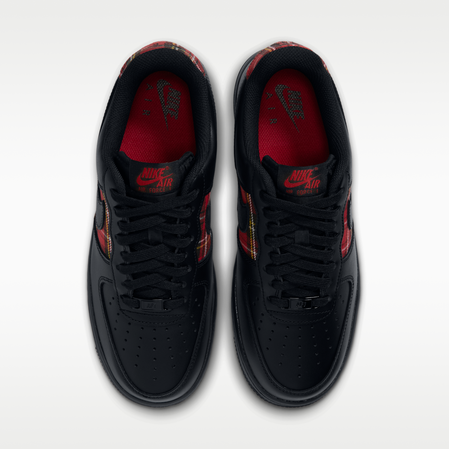 Nike Air Force 1 '07 "Plaid" - Μαύρο/Tough Red/Λευκό/Μαύρο - 4