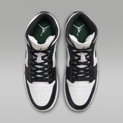 Air Jordan 1 Mid - Μαύρο/Gorge Green/Summit White - 4
