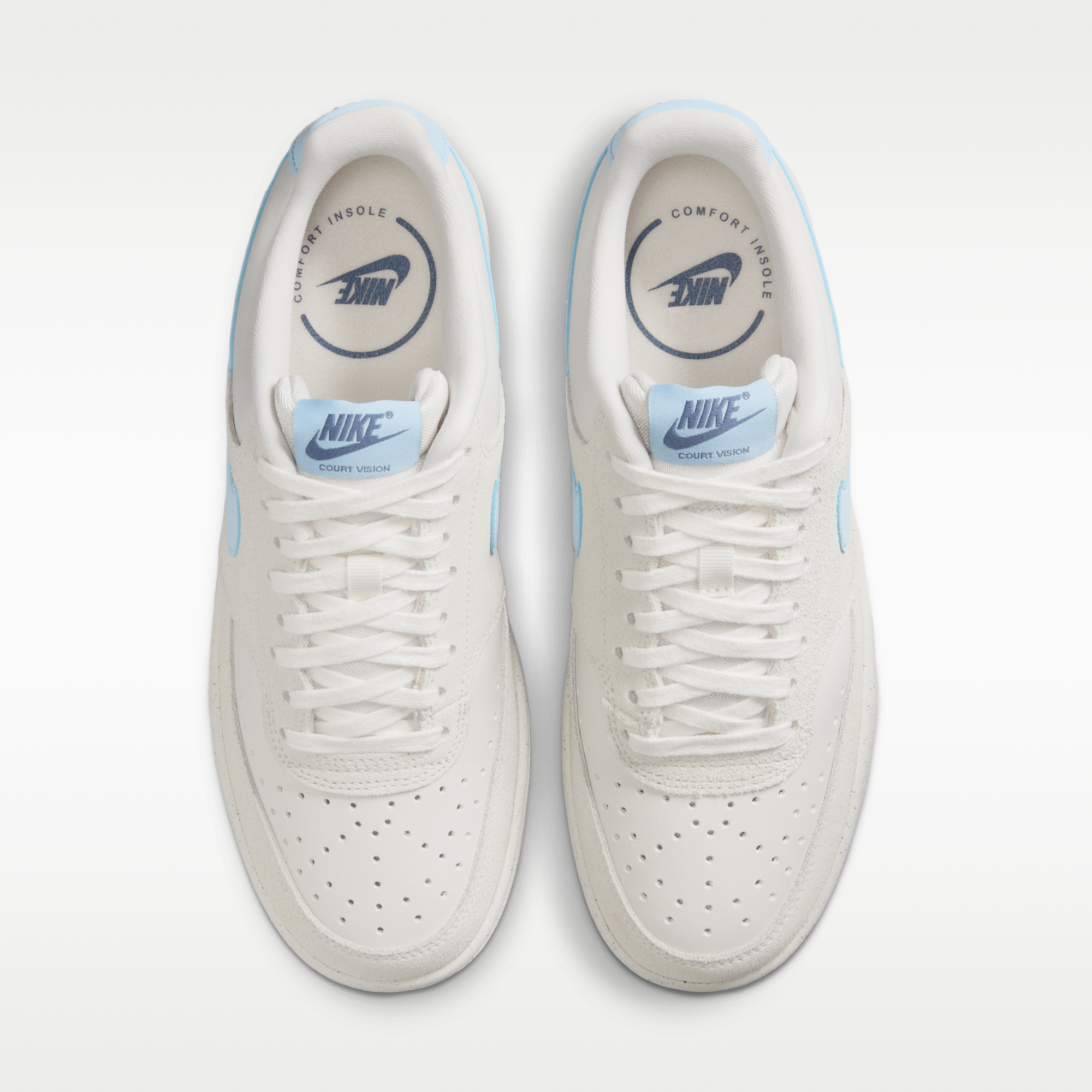 Nike Court Vision Low - Phantom/Light Bone/Diffused Blue/Psychic Blue - 4