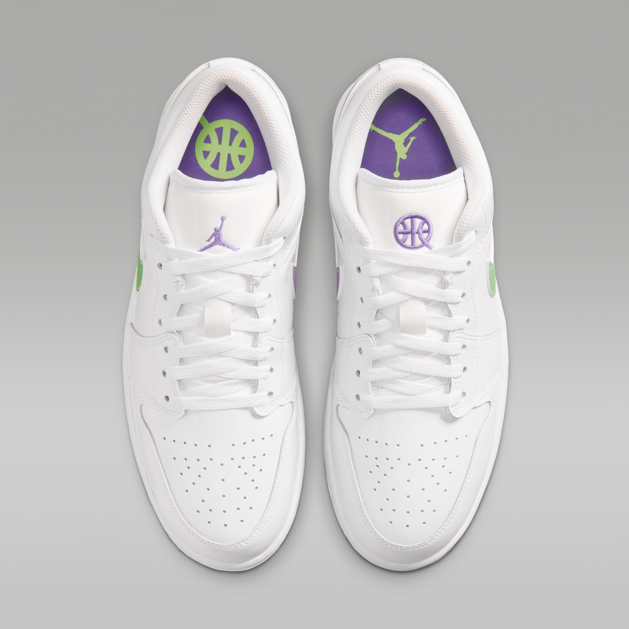 Air Jordan 1 Low SE Quai 54 - Λευκό/Key Lime/Action Grape - 4