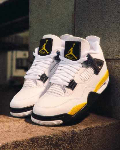 Air Jordan 4 Retro "Tour Yellow" - Λευκό/Dark Blue Grey/Μαύρο/Tour Yellow - 11
