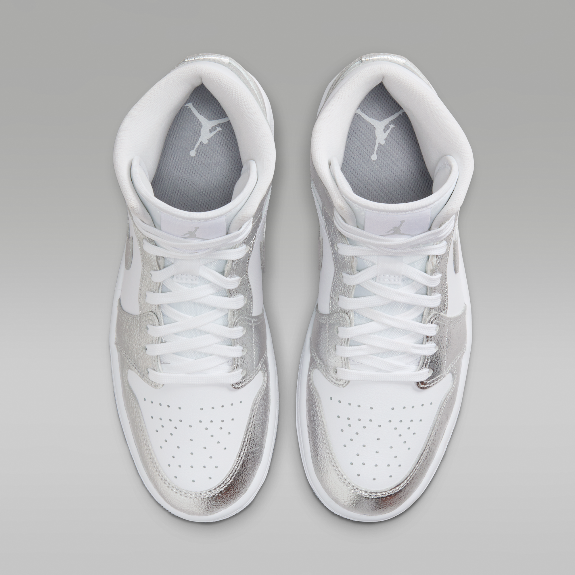 Air Jordan 1 Mid SE - Λευκό/Wolf Grey/Metallic Silver - 4