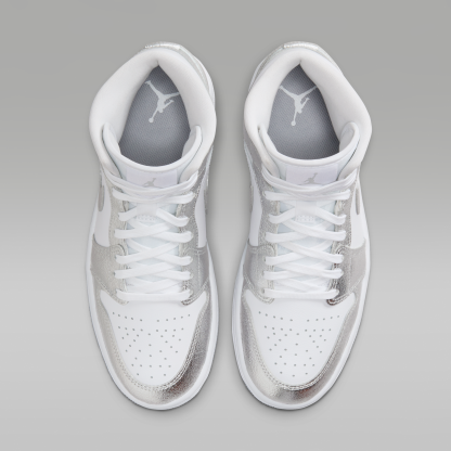 Air Jordan 1 Mid SE - Λευκό/Wolf Grey/Metallic Silver - 4
