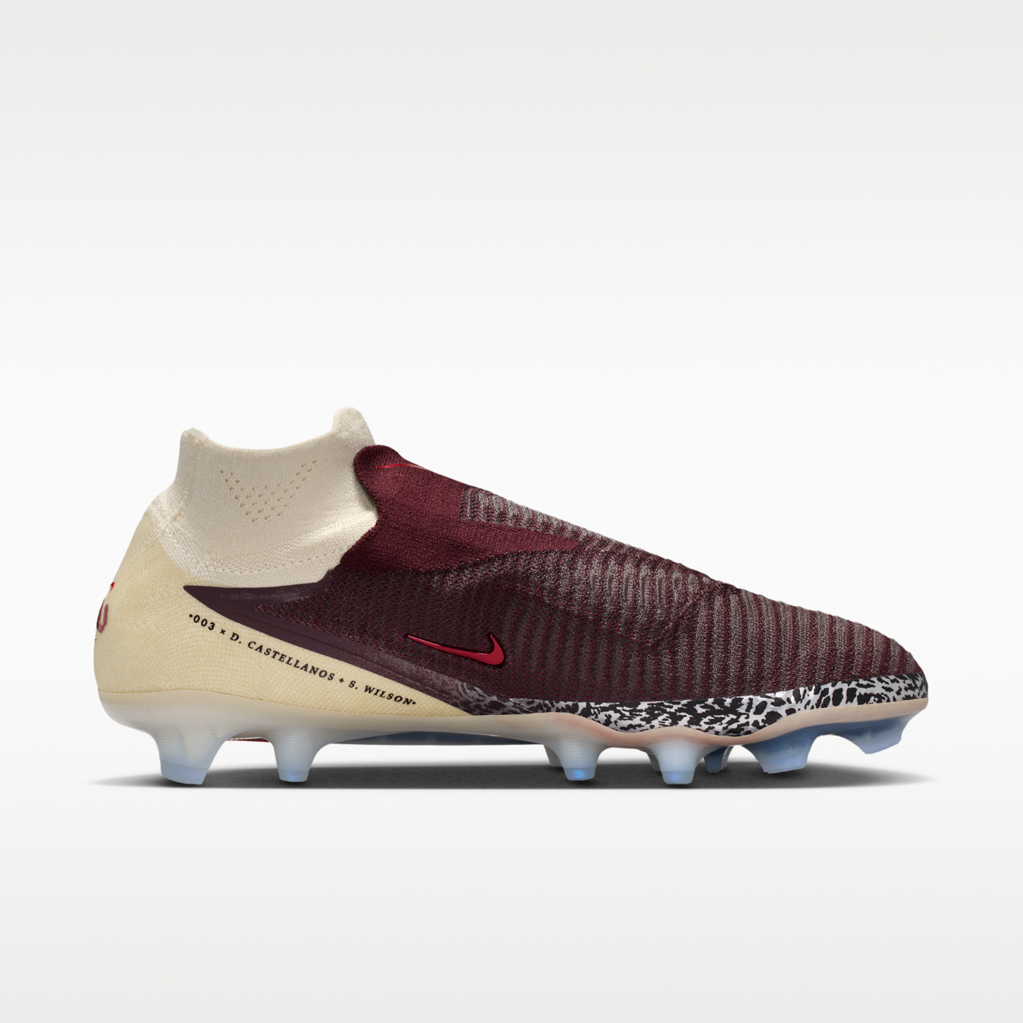 Nike United Phantom 6 High Elite - Burgundy Crush/Fossil/University Red - 3