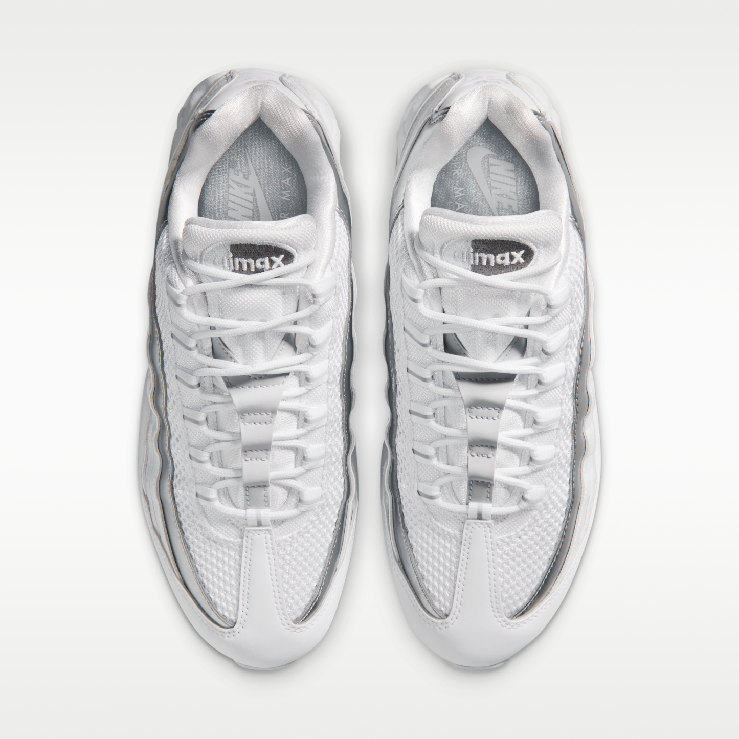 Nike Air Max 95 Big Bubble - Λευκό/Light Charcoal/Metallic Silver/Pure Platinum - 4
