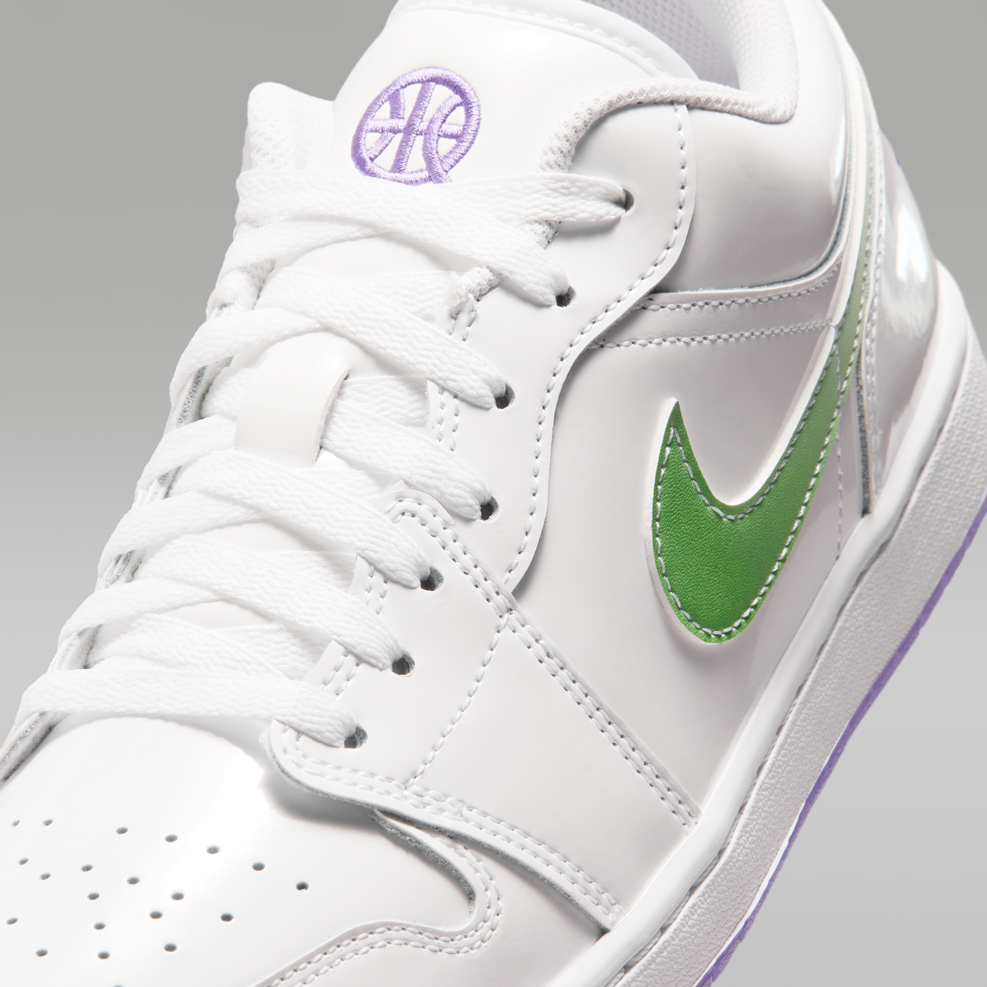 Air Jordan 1 Low SE Quai 54 - Λευκό/Key Lime/Action Grape - 7