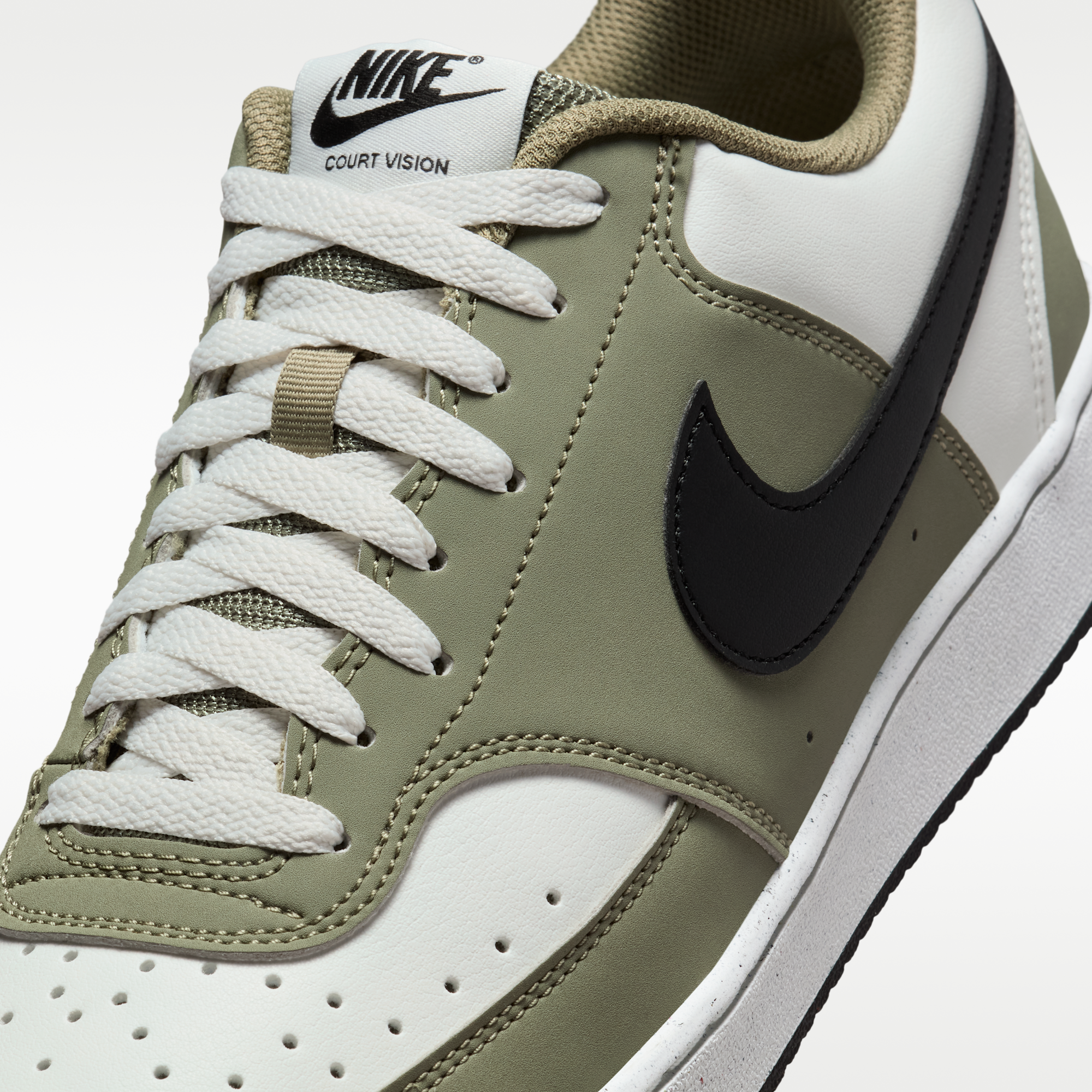 Nike Court Vision Low - Summit White/Silver Sage/Μαύρο - 7
