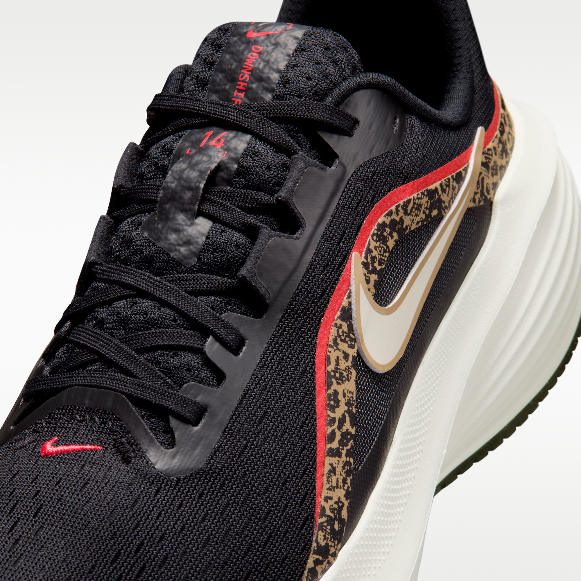 Nike Downshifter 14 - Μαύρο/British Khaki/Fusion Red/Sail - 7