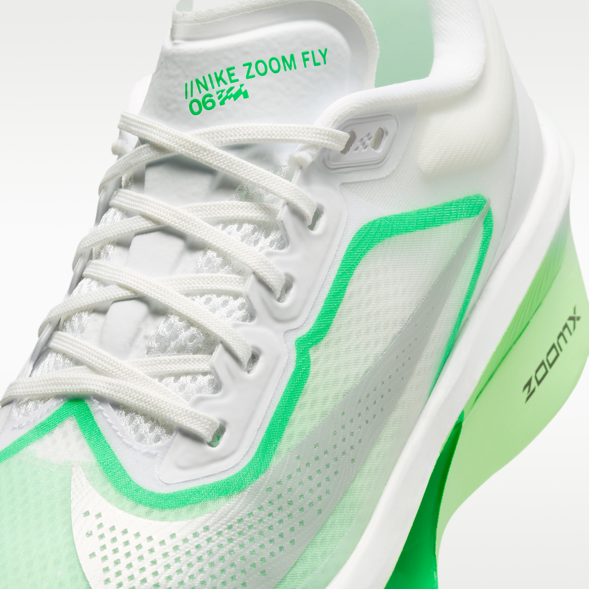 Nike Zoom Fly 6 - Λευκό/Illusion Green/Green Spark/Metallic Silver - 7