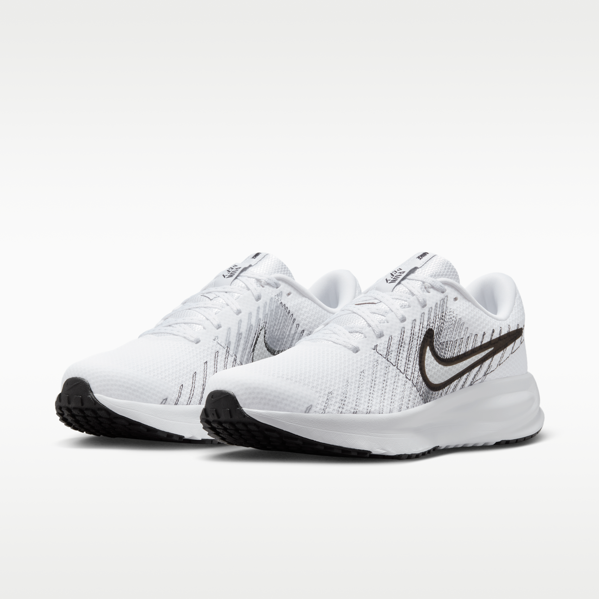 Nike Run Defy - Λευκό/Smoke Grey/Μαύρο - 5