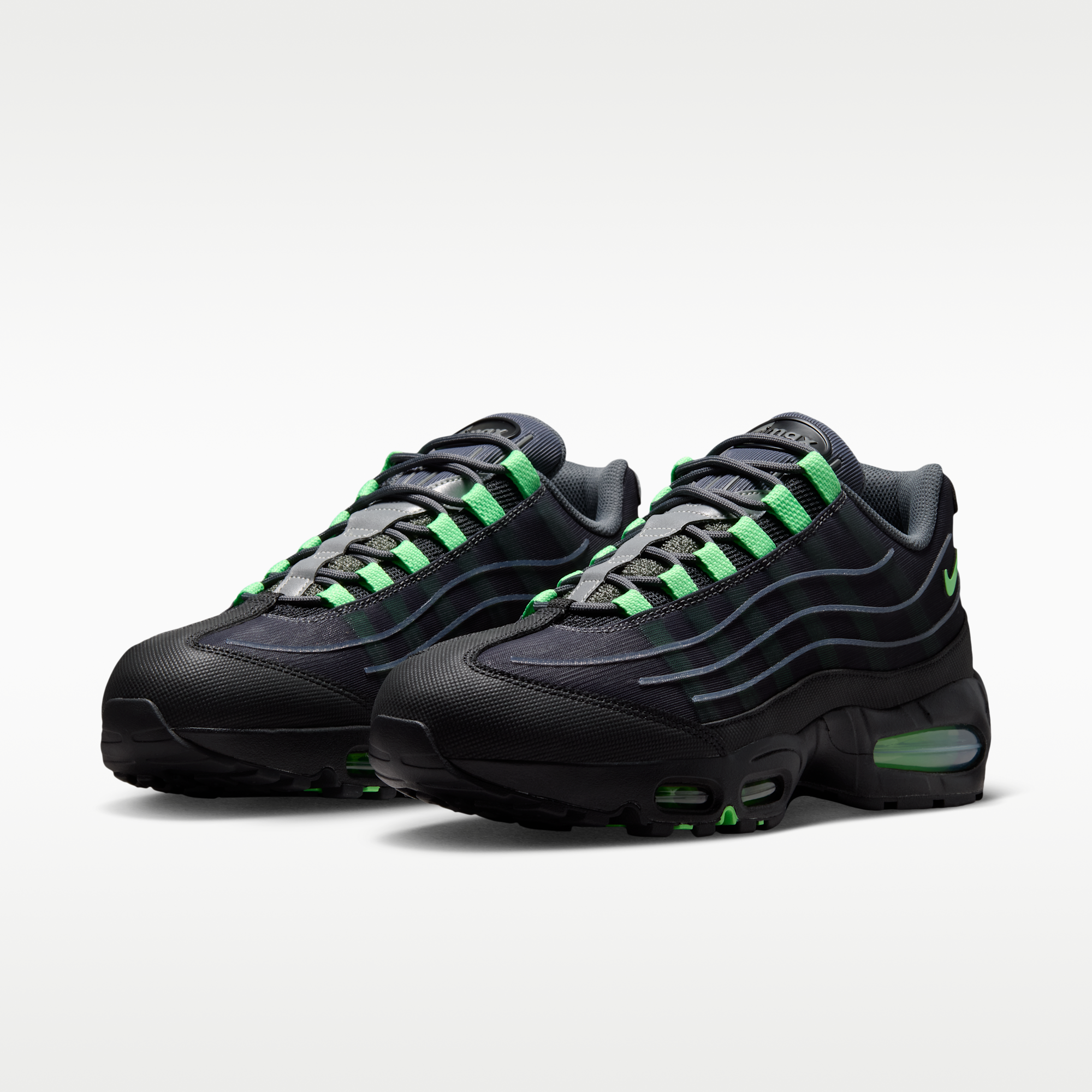 Nike Air Max 95 Big Bubble Tech - Iron Grey/Μαύρο/Metallic Silver/Illusion Green - 5
