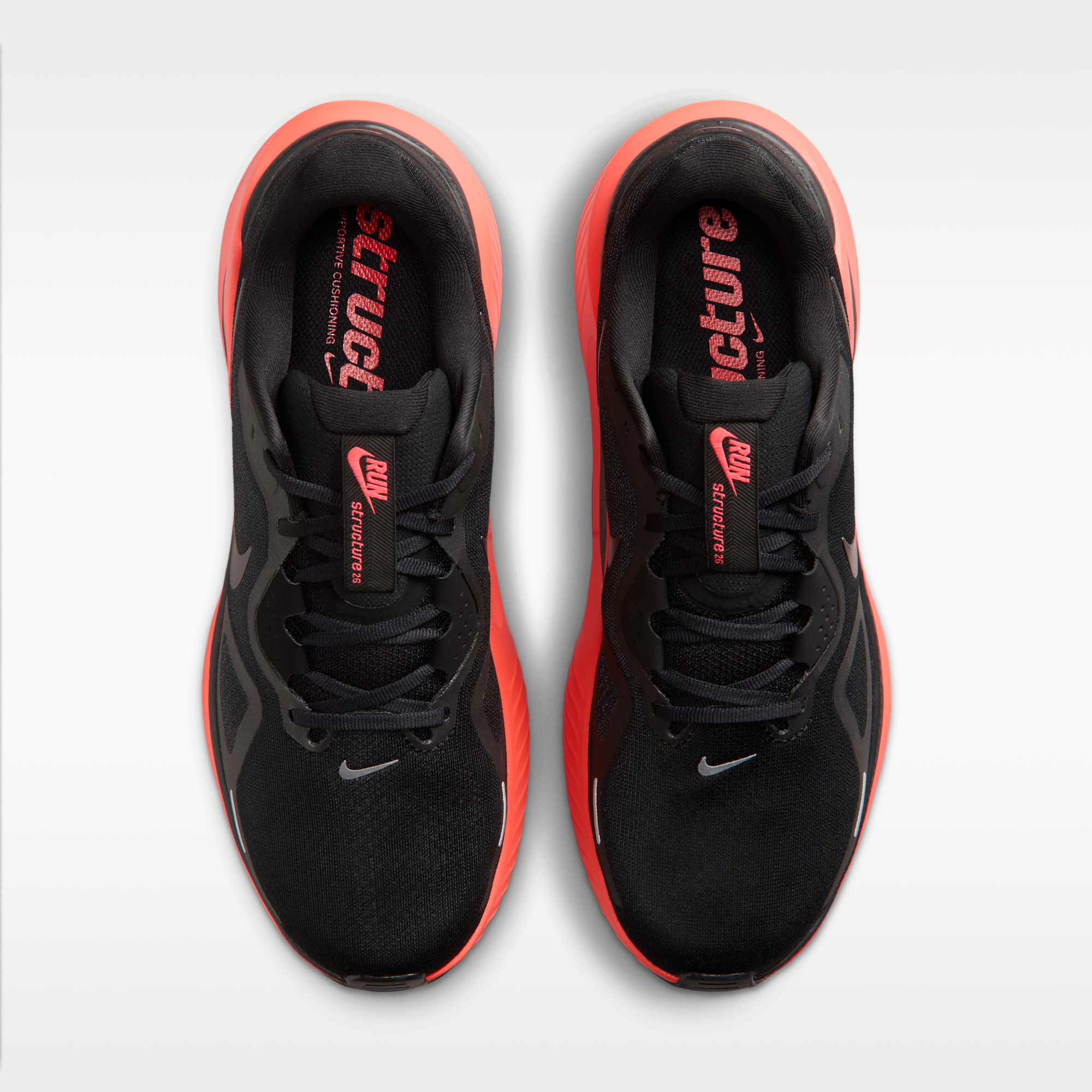 Nike Structure 26 - Μαύρο/Bright Crimson/Dark Smoke Grey/Metallic Dark Grey - 4