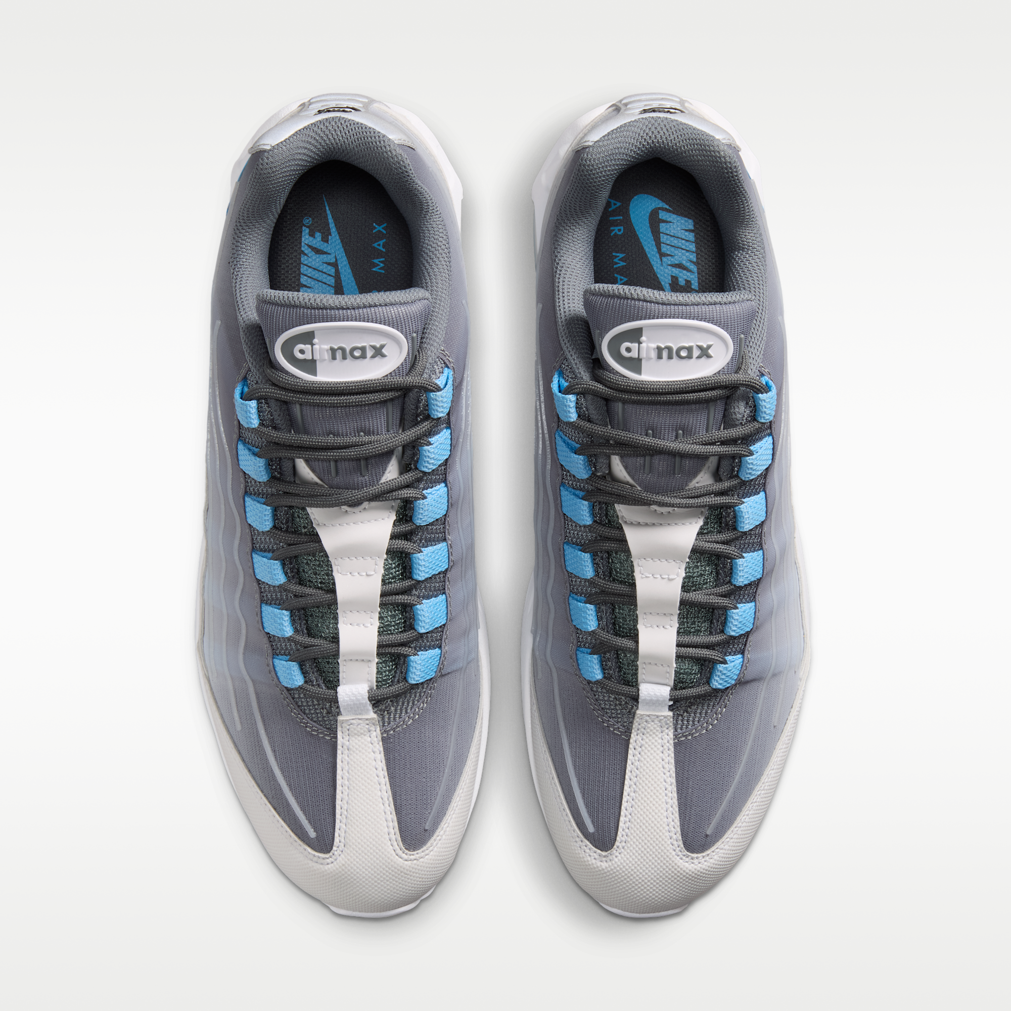 Nike Air Max 95 Big Bubble Tech - Smoke Grey/Λευκό/Μαύρο/Football Blue - 4