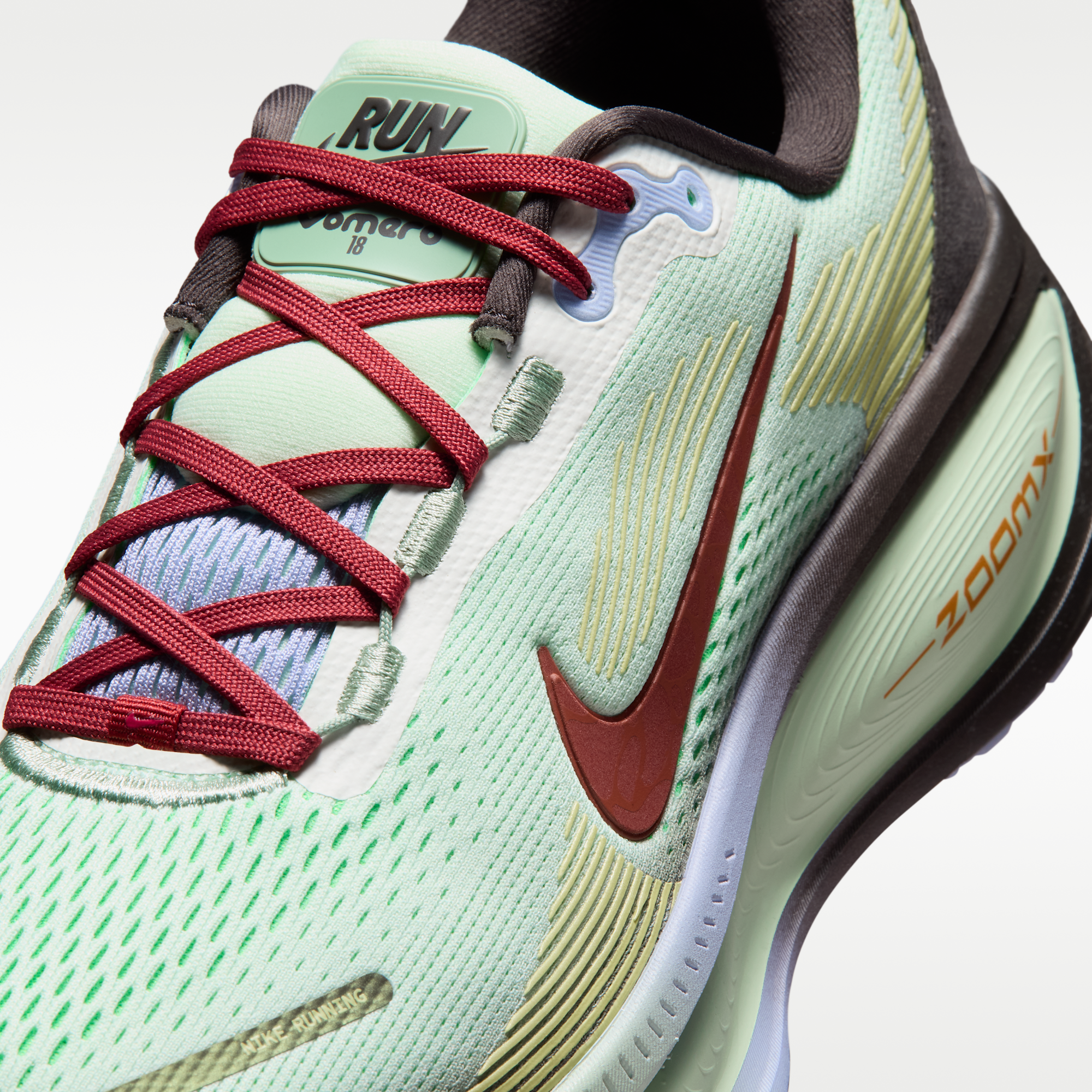 Nike Vomero 18 - Frosted Spruce/Tar/Purple Fade/Rugged Orange - 7