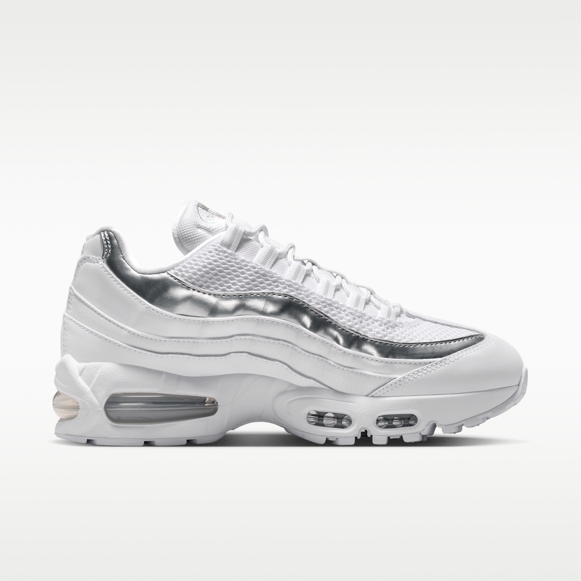 Nike Air Max 95 Big Bubble - Λευκό/Light Charcoal/Metallic Silver/Pure Platinum - 3