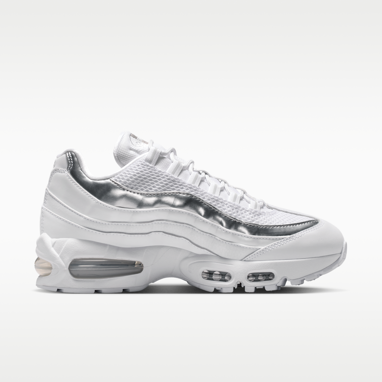 Nike Air Max 95 Big Bubble - Λευκό/Light Charcoal/Metallic Silver/Pure Platinum - 3