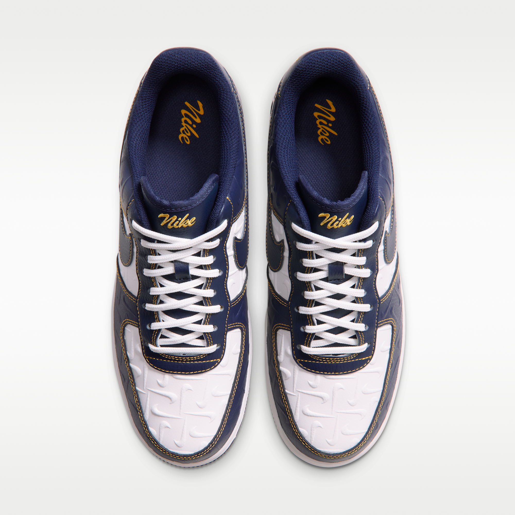 Nike Air Force 1 '07 - Summit White/Yellow Ochre/Midnight Navy - 4